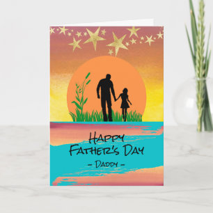 Carte Fête des pères pour papa de Daughter Gold Stars
