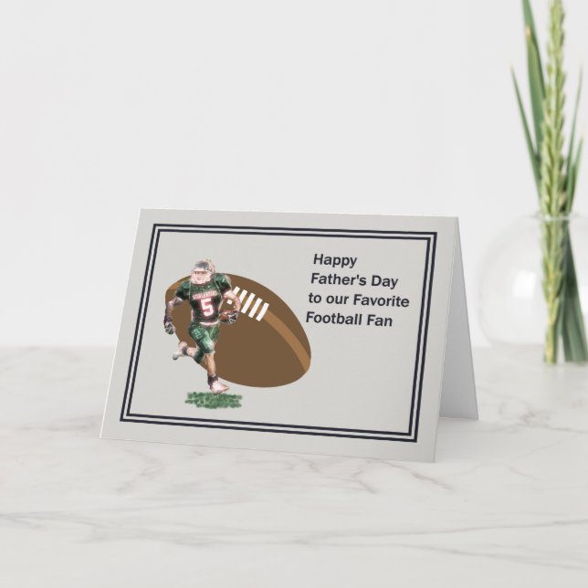 Carte fête des pères pour papa qui aime le footbal (Devant)