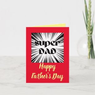 Carte fête des pères pour papa, thème Superhero