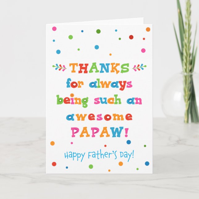Carte fête des pères pour Papaw (Devant)