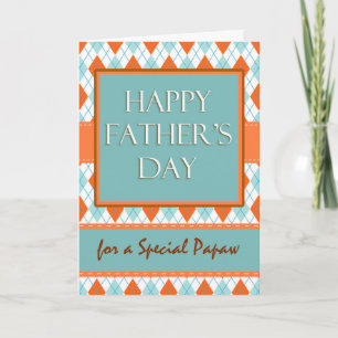 Carte Fête des pères pour Papaw, Diamond Jacquard Design
