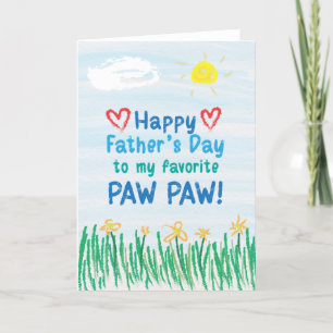 Carte fête des pères pour Paw Paw Paw