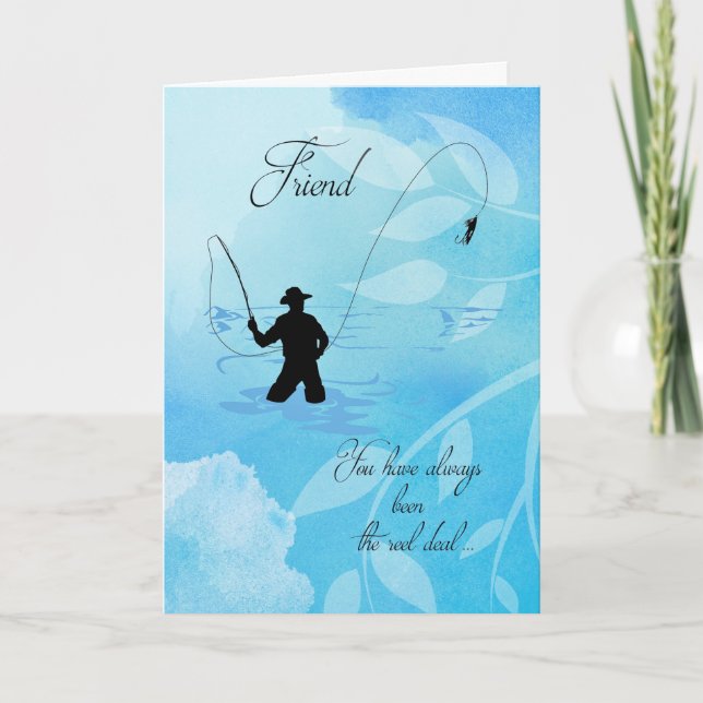 Carte Fête des pères pour pêche de l'ami/pêcheur de vol (Devant)