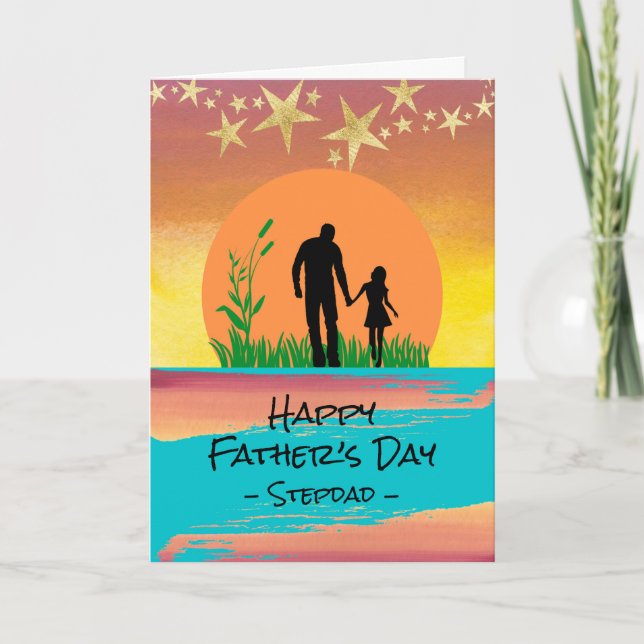 Carte Fête des pères pour Stepdad Amour aux étoiles (Devant)