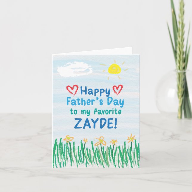 Carte fête des pères pour Zayde (Devant)