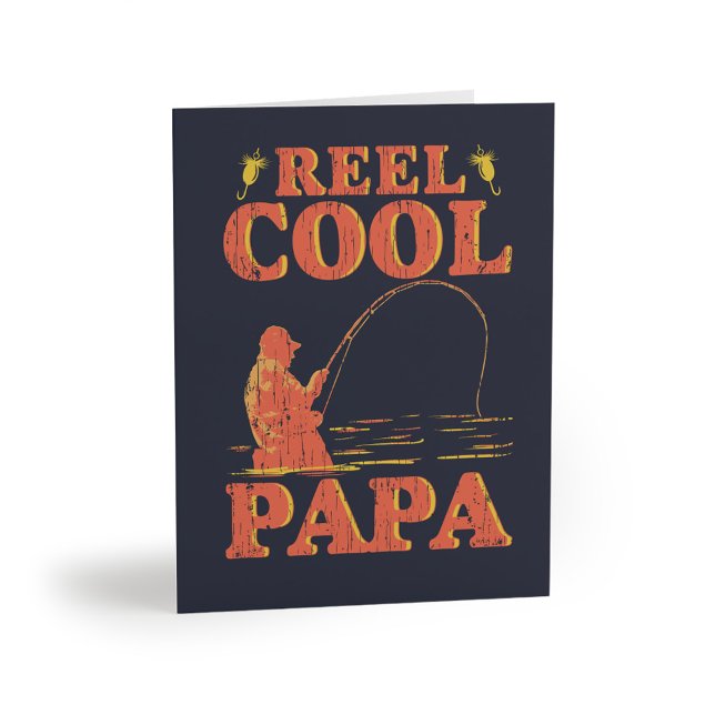 Carte Fête des pères Reel Cool Papa (Reel Cool Papa Fishing Lover Dad Fathers Day Greetings Card)