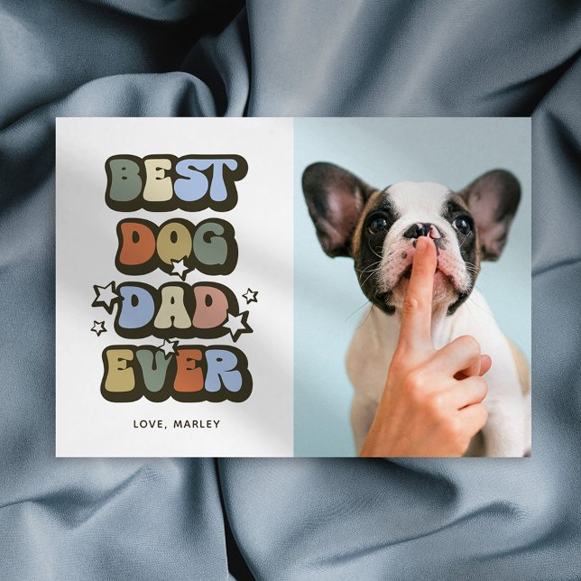 Carte Fête des pères Retro Best Dog Papa (Créateur téléchargé)