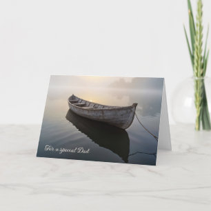 Carte Fête des pères rustique de vieux bateau à moteur