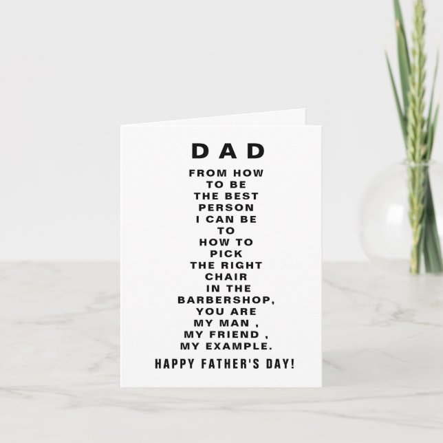 Carte Fête des pères simple (Devant)