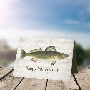Carte Fête des pères simple Vintage Rustic Fishing Walle