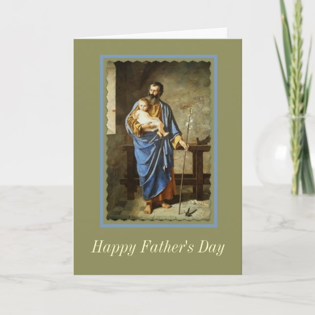 Carte Fête des pères St Joseph & Enfant Jésus (Devant)