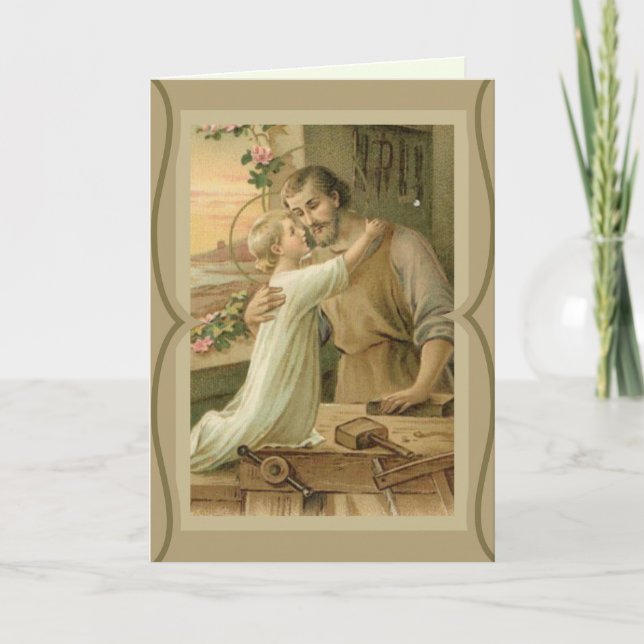 Carte Fête des pères St Joseph & Enfant Jésus (Devant)
