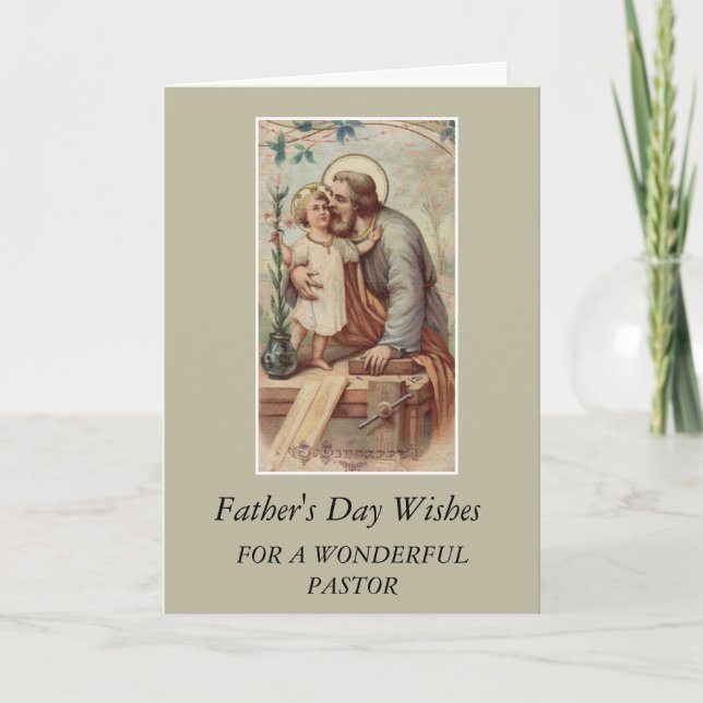 Carte Fête des pères St. Joseph & Enfant Jésus PASTOR (Devant)