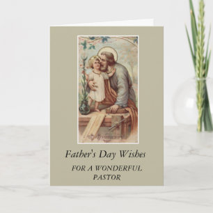 Carte Fête des pères St. Joseph & Enfant Jésus PASTOR