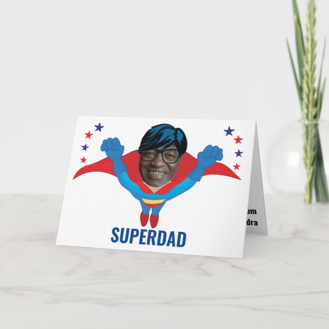 Carte Fête des pères Superhero Funny Nouveau cadeau extr (Devant)