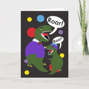 Carte Fête des pères Tyranosaurus Rex Dinosaur Personnal