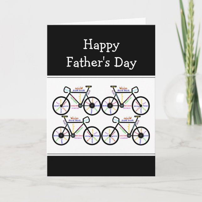 Carte Fête des pères Vélo Cycle, Sport Fun Humour (Devant)