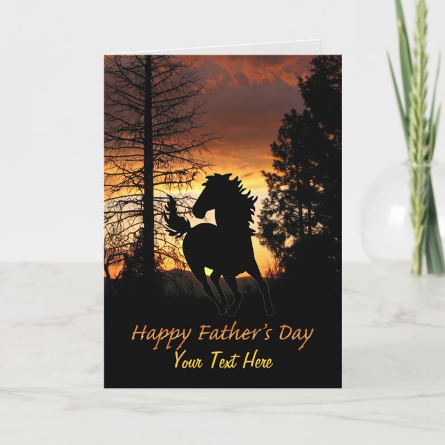 Carte Fête des pères Wild Horse Sunset Card (Devant)