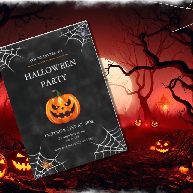 Carte Fête d'Halloween avec Jack O' Lantern effrayant (Créateur téléchargé)