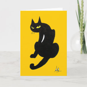 CARTE FÊTE D'HALLOWEEN CHAT NOIR