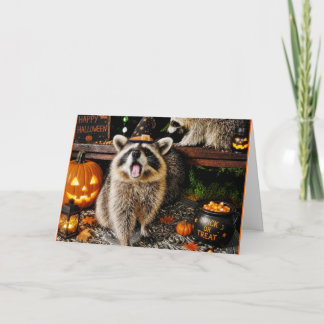 Carte Fête d'Halloween RATON LAVEUR