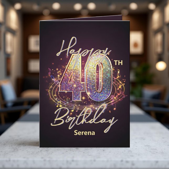 Carte Fête du 40e anniversaire de la mosaïque Disco (Créateur téléchargé)