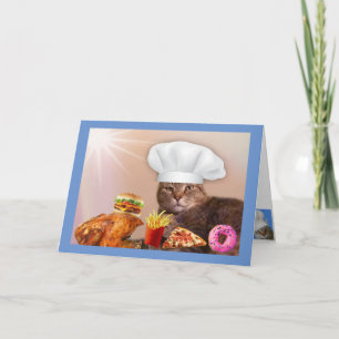 Carte Fête du Chef Cat Anniversaire