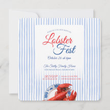 Fête du Homard Rayure de fête de mer côtière nauti
