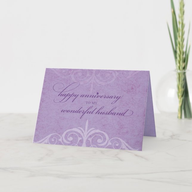 Carte Fête du mari Mariage Anniversaire Lavande (Devant)