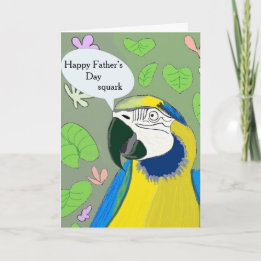 Carte Fête du Père Parrot modifiable