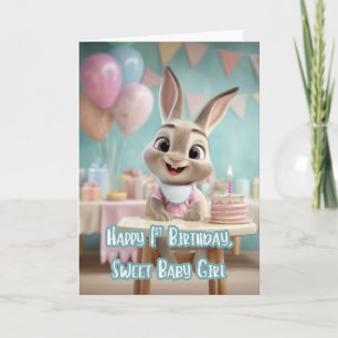 Carte Fête du premier anniversaire de la mignonne petite