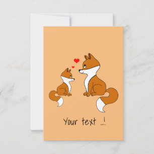 Carte Fête du renard mignon