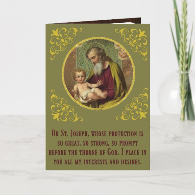 Carte Fête du Saint-Enfant Jésus de St. Joseph Novéna Jo (Devant)