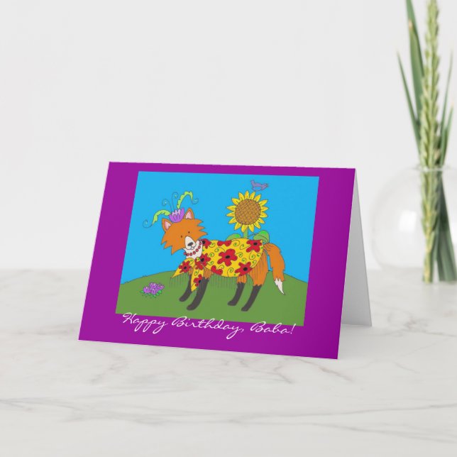 Carte Fête Fox Joyeux Anniversaire! (Devant)