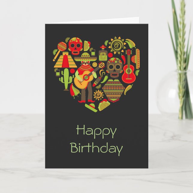Carte Fête mexicaine de la mort Fête du Mexique (Devant)