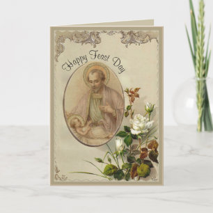 Carte Fête Saint-Joseph Catholique Religieux