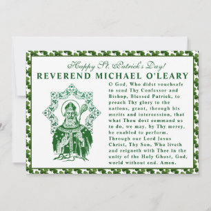 Carte Fête Saint-Patricks Prière des Shamrocks