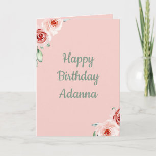 Carte Fêter votre anniversaire Pink Watercolor Floral