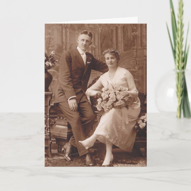 Carte Fêtes de mariage vintage (Devant)
