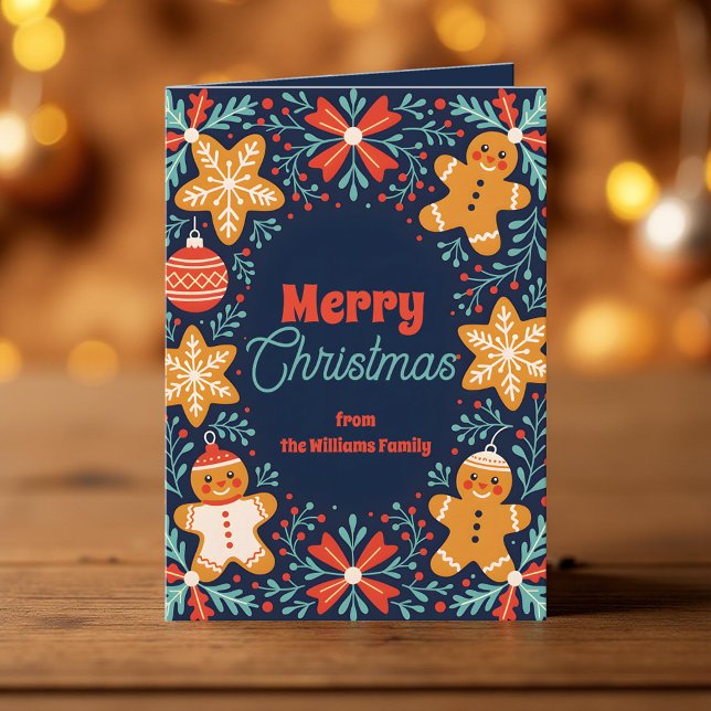 Carte Fêtes de Noël de Fête de Noël de l'Art populaire G (Créateur téléchargé)