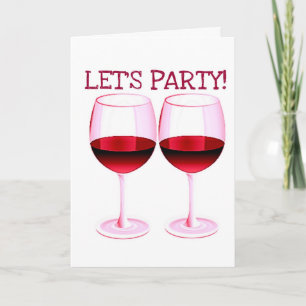 CARTE FÊTONS ! IMPRIMANTE DE VIN ROUGE FUN PARTI