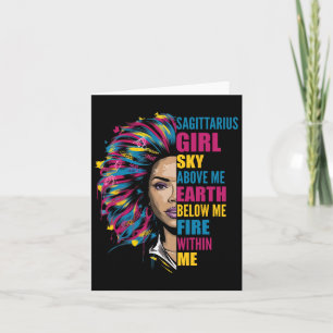 Carte Feu dans Sagittarius Girl Black Woman Novembre