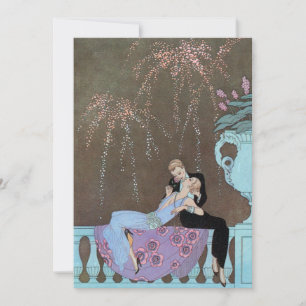 Carte Feu d'artifice Art Déco vintage Le Feu, George Bar