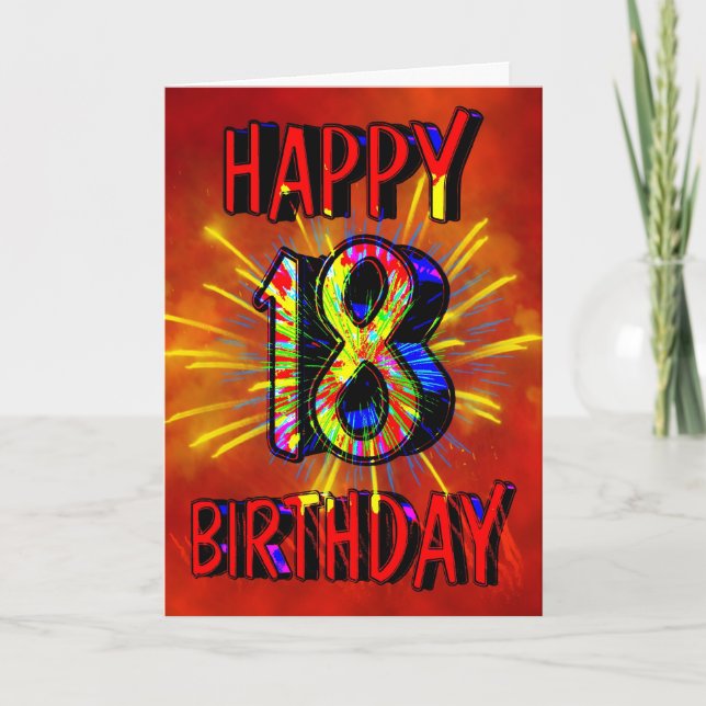 Carte Feu d'artifice du 18e anniversaire (Devant)