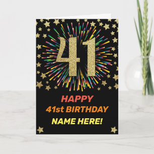 Carte Feu d'artifice du 41e anniversaire Rainbow Gold Fu