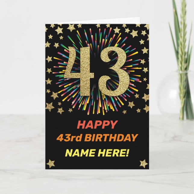 Carte Feu d'artifice du 43e anniversaire Rainbow Gold Fu (Devant)