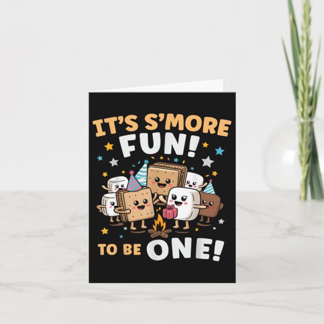 Carte Feu de Campagne Anniversaire Marshmallow Son Plus  (Devant)