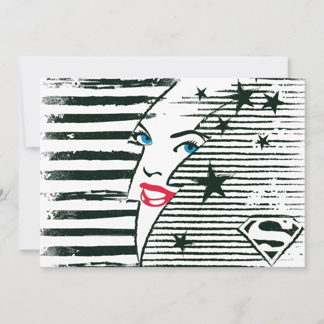 Carte Feu Supergirl avec visage (Devant)