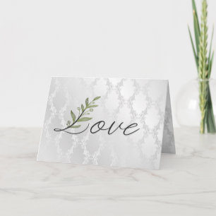 Carte Feuille d'amour mariage sur Damask