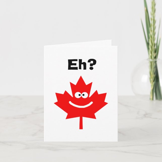 Carte Feuille d'érable souriante de la fête du Can (Devant)